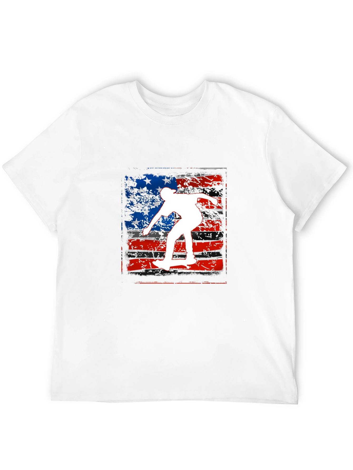 Camiseta Hombre Negra Diseño Skate USA