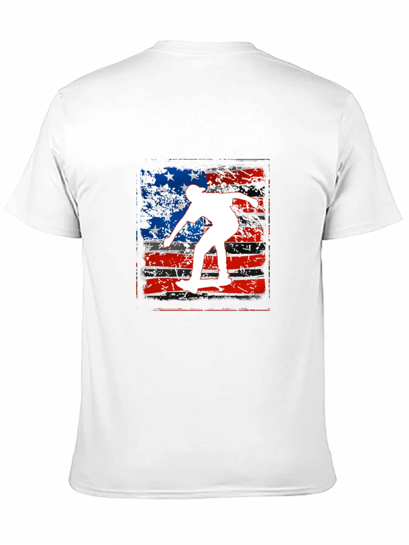 Camiseta Hombre Negra Diseño Skate USA