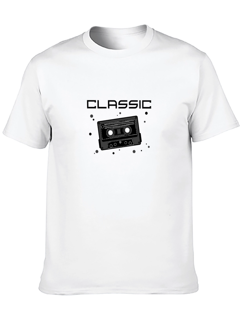 Camiseta Negra Clásica Cassette Retro