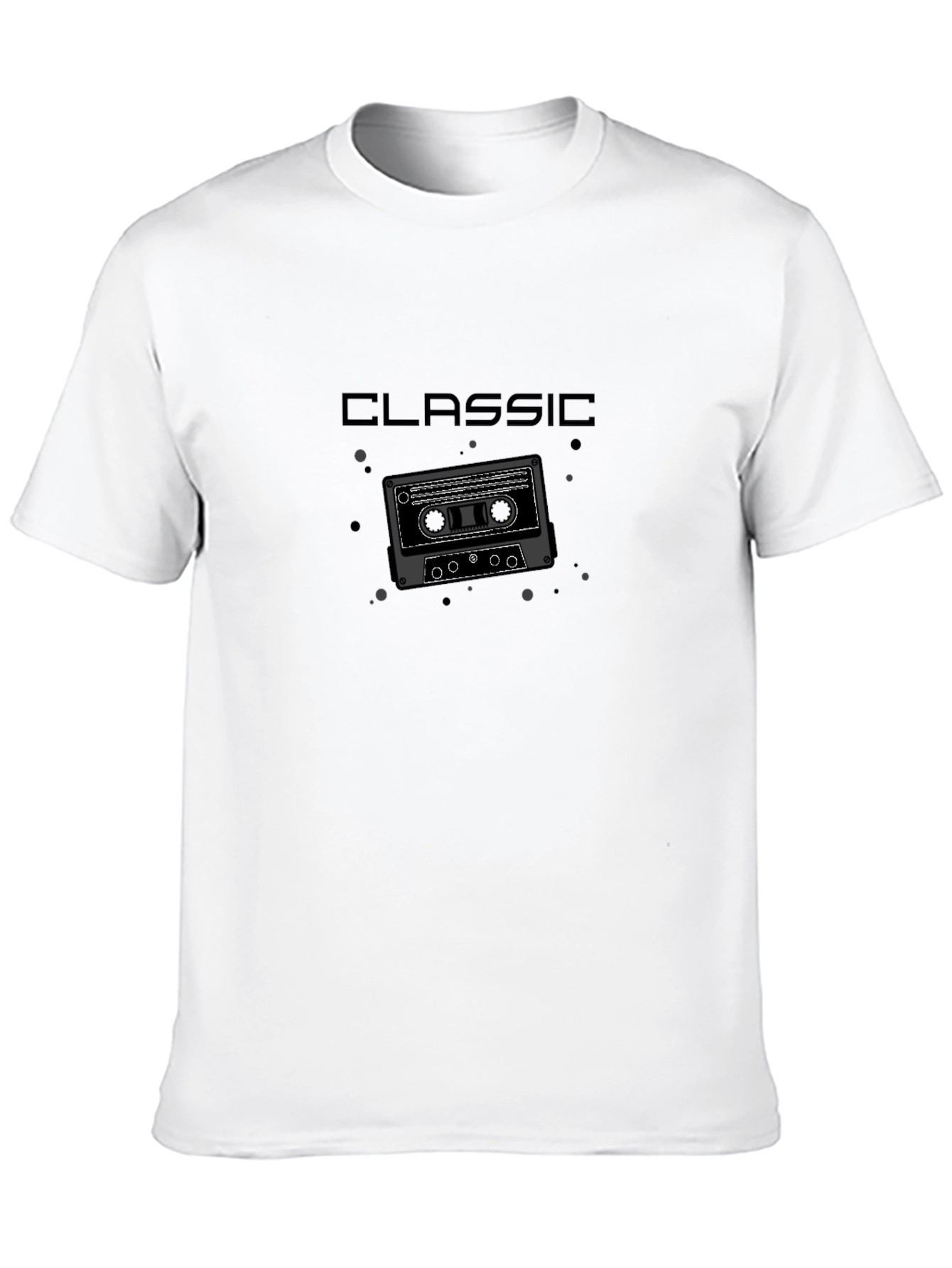 Camiseta Negra Clásica Cassette Retro