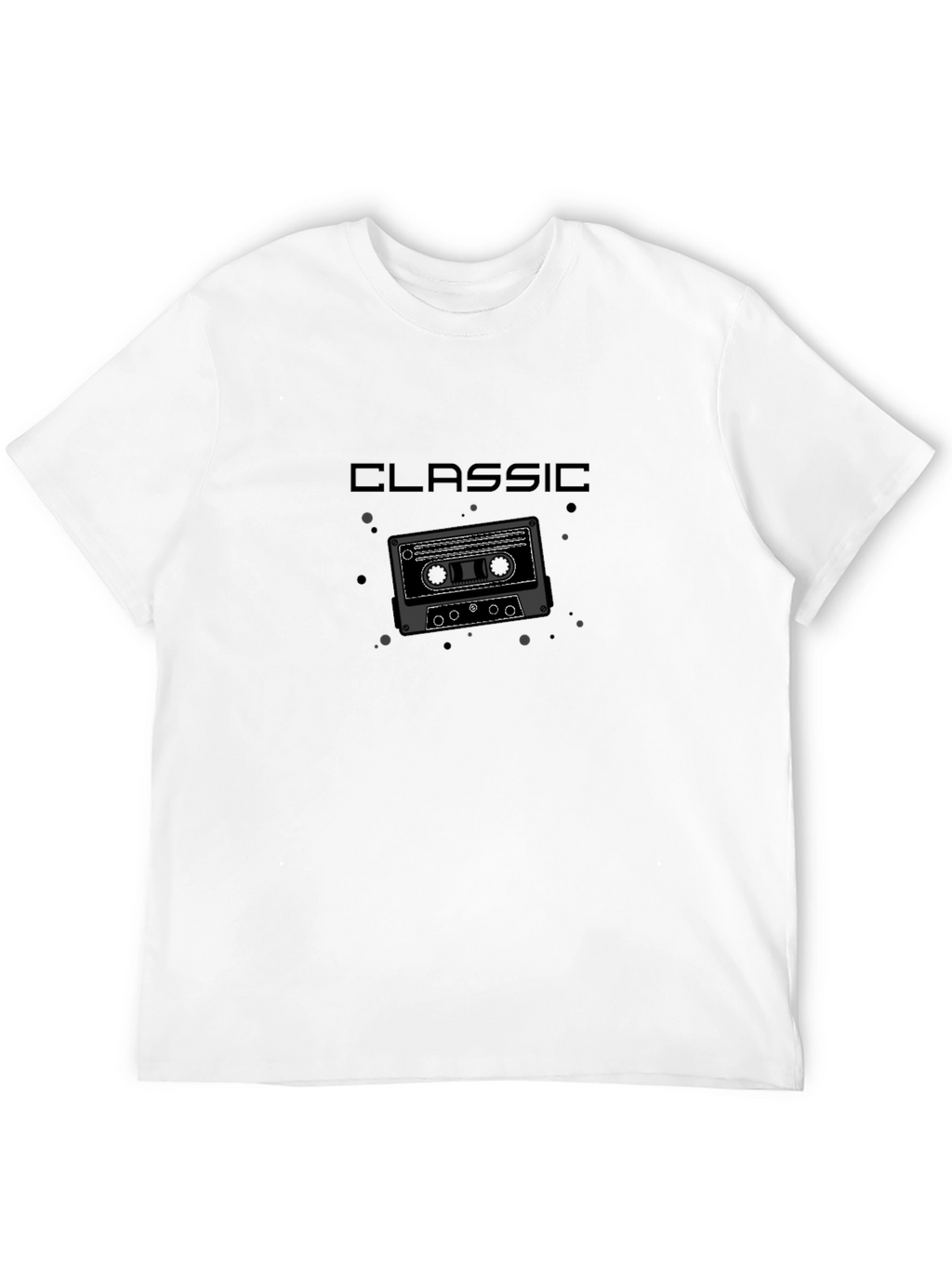 Camiseta Negra Clásica Cassette Retro