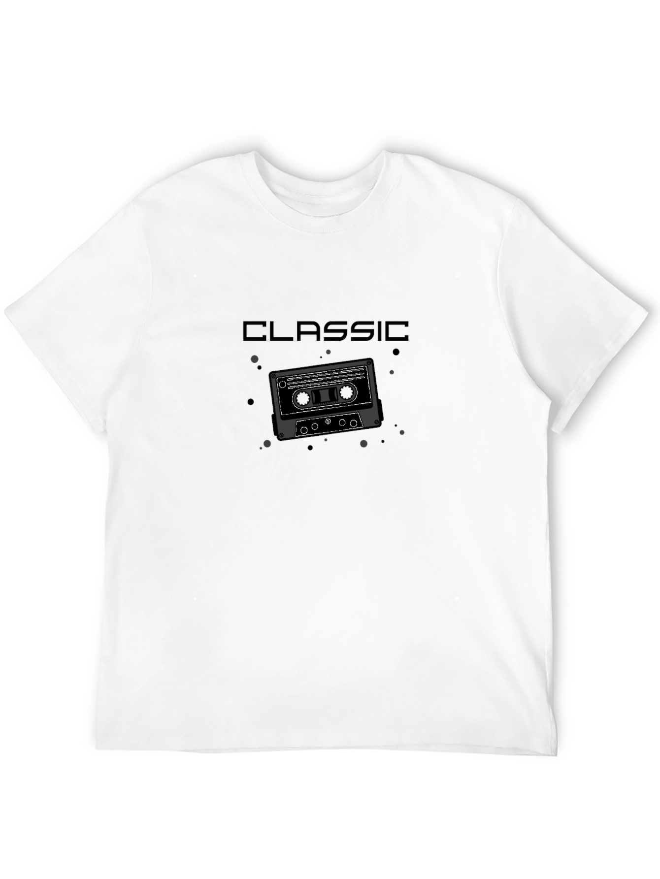 Camiseta Negra Clásica Cassette Retro