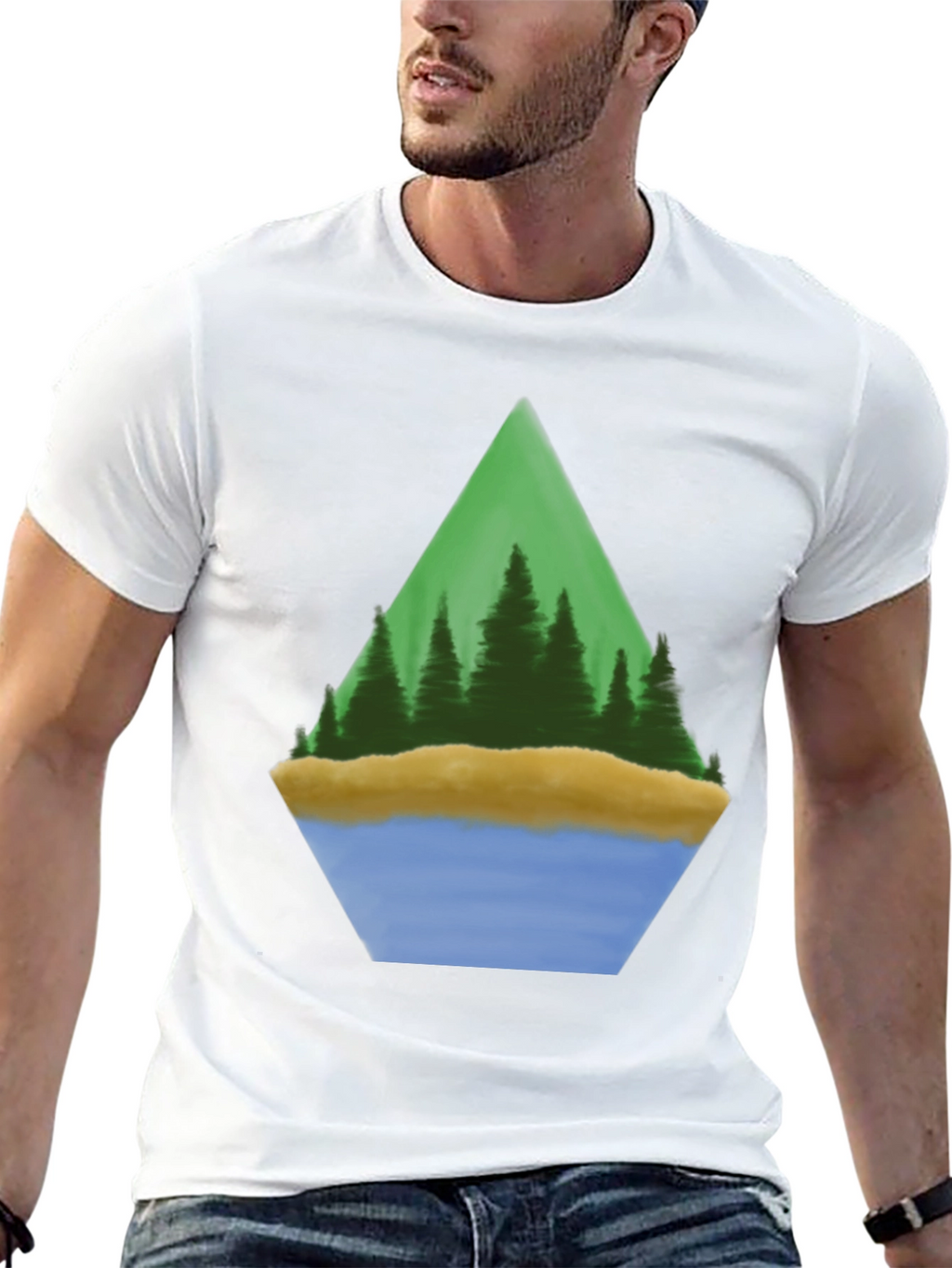 Camiseta Hombre Diseño Paisaje Montaña