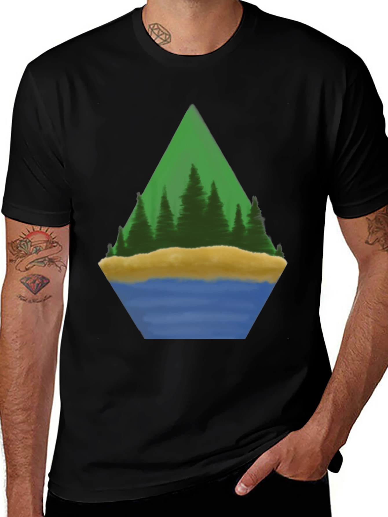 Camiseta Hombre Diseño Paisaje Montaña