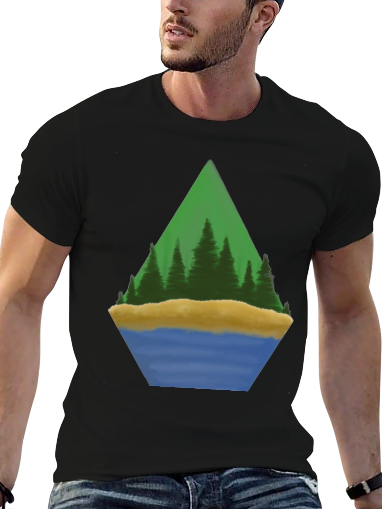 Camiseta Hombre Diseño Paisaje Montaña
