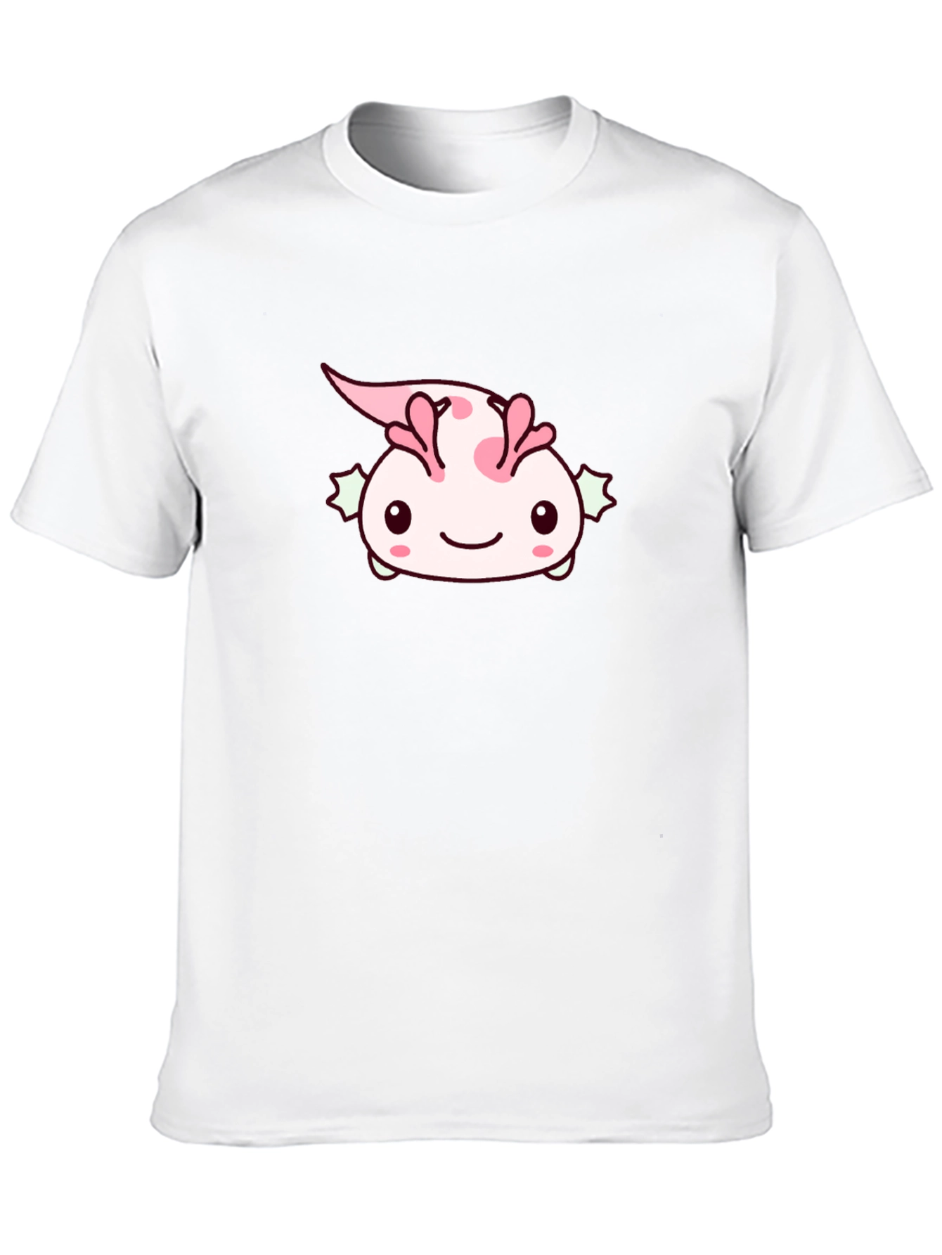 Camiseta Negra con Diseño de Ajolote Kawaii