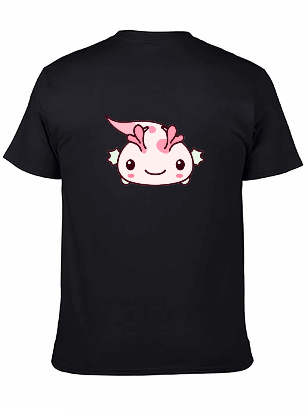 Camiseta Negra con Diseño de Ajolote Kawaii