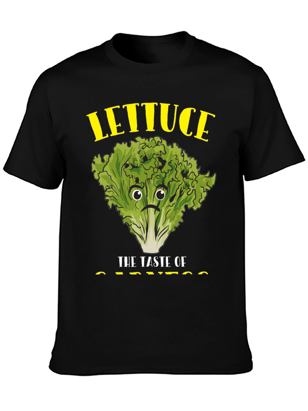 Camiseta Negra con Diseño de Lechuga Triste