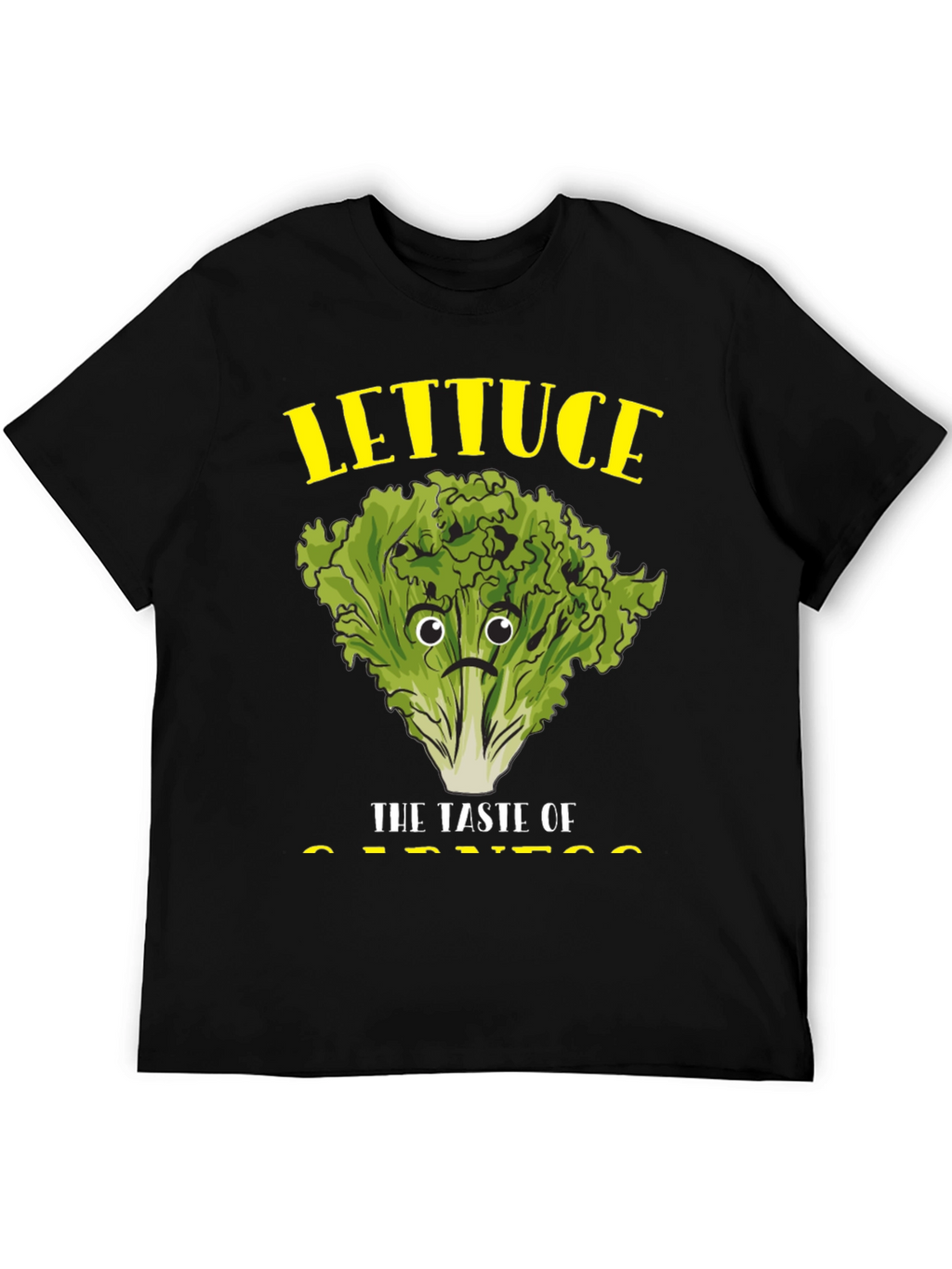 Camiseta Negra con Diseño de Lechuga Triste