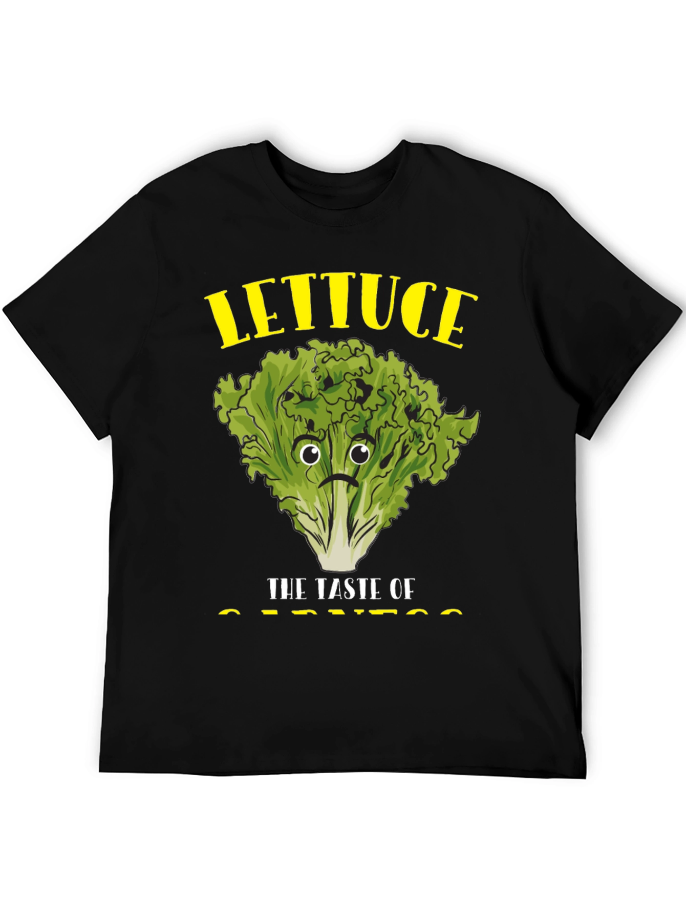 Camiseta Negra con Diseño de Lechuga Triste