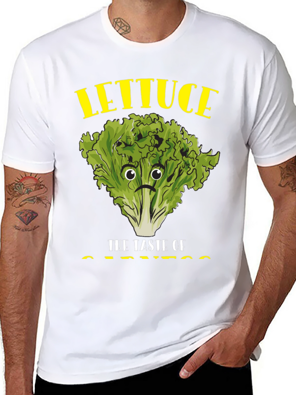 Camiseta Negra con Diseño de Lechuga Triste