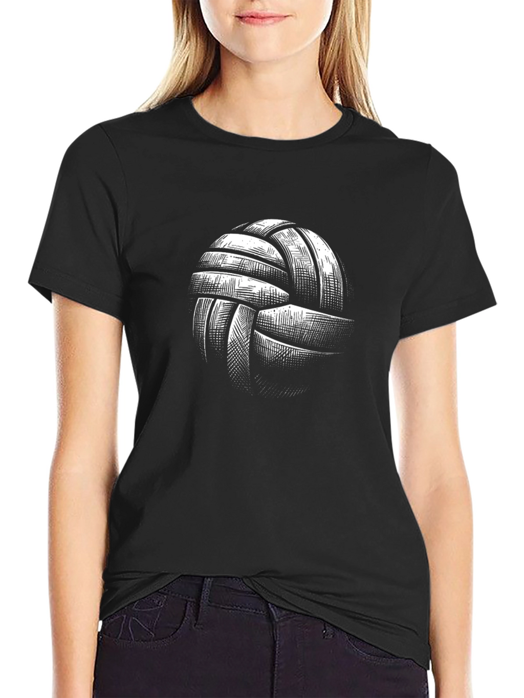 Camiseta Negra con Diseño de Balón