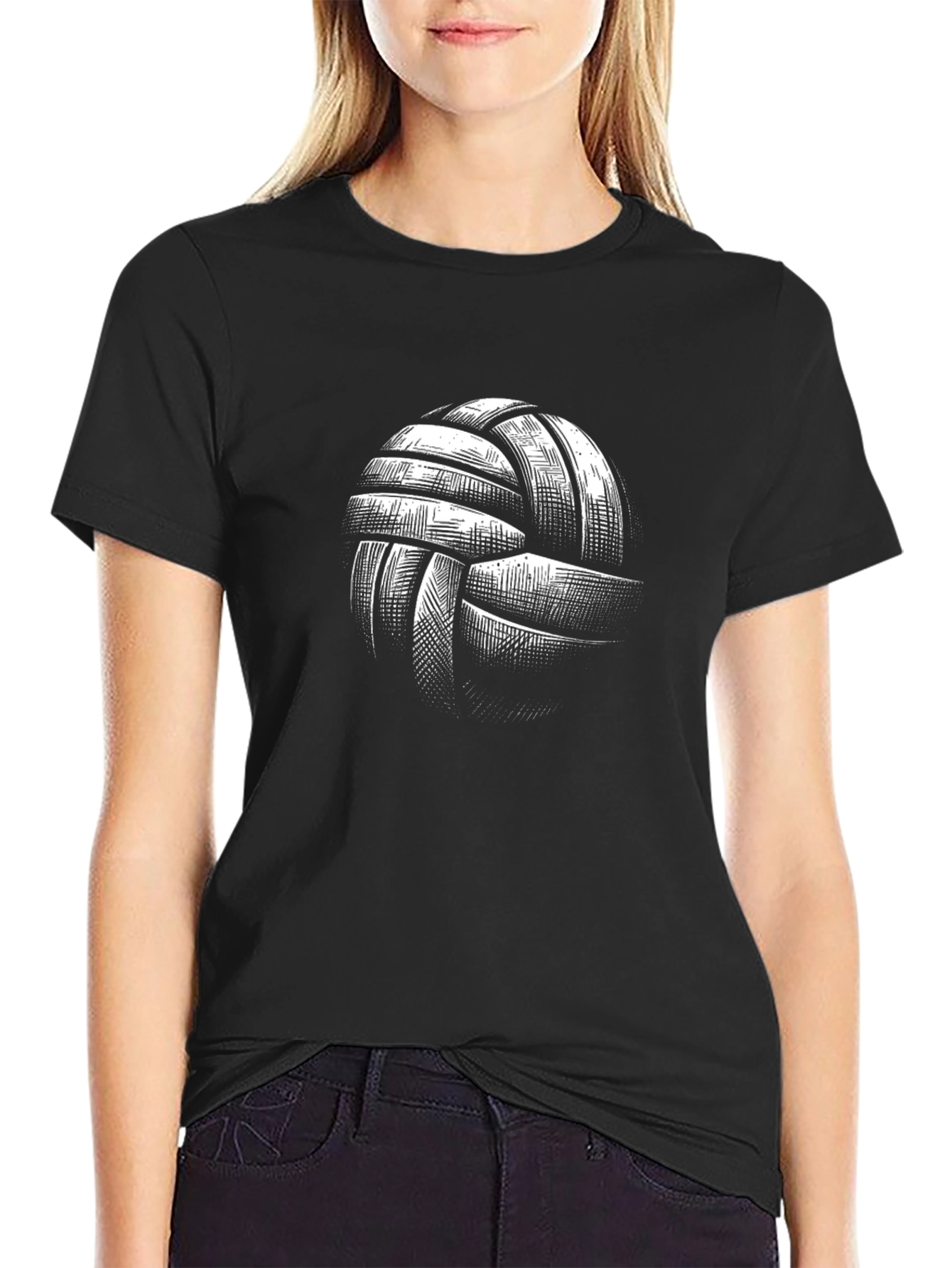 Camiseta Negra con Diseño de Balón