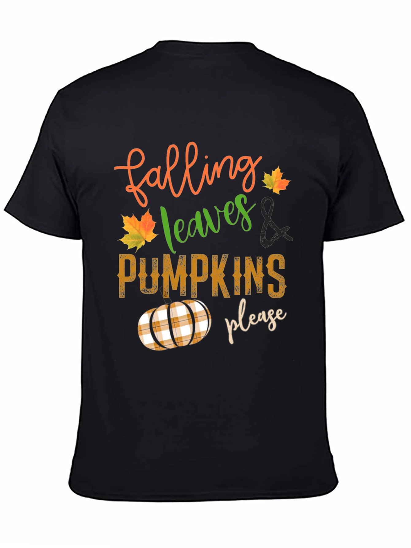 Camiseta de otoño: Hojas calabazas ¡por favor!