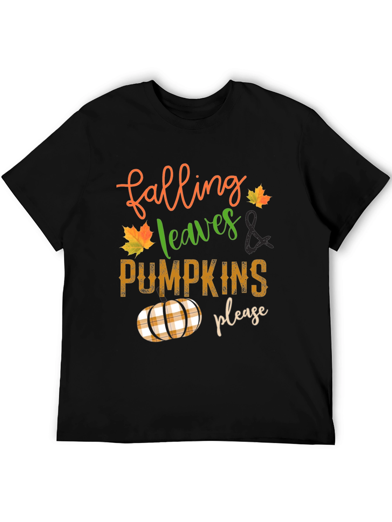 Camiseta de otoño: Hojas calabazas ¡por favor!