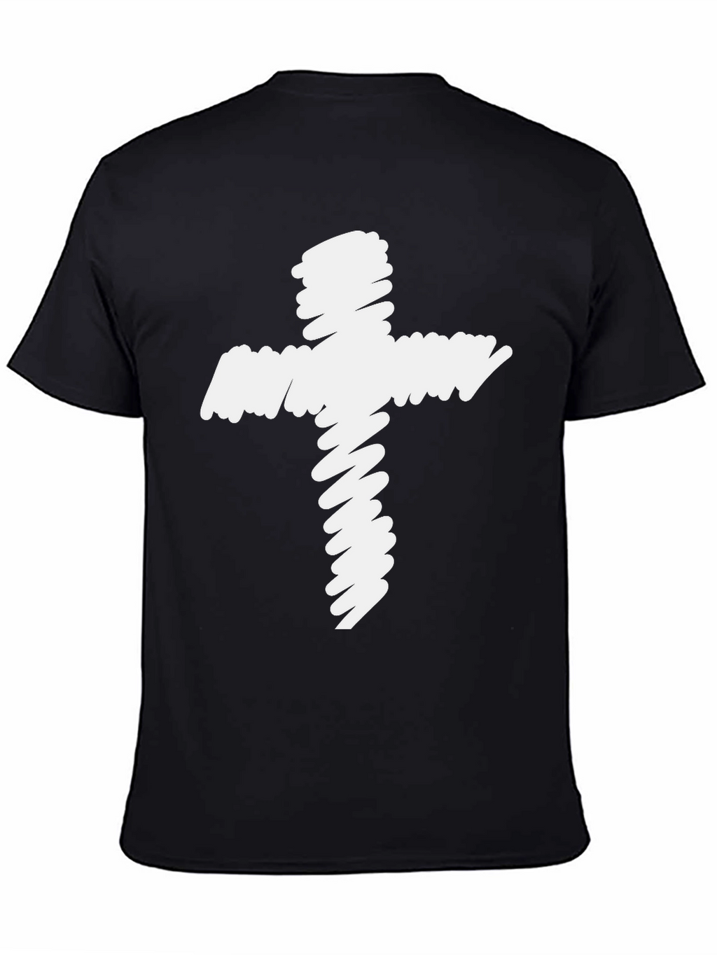 Camiseta Negra con Cruz Garabateada