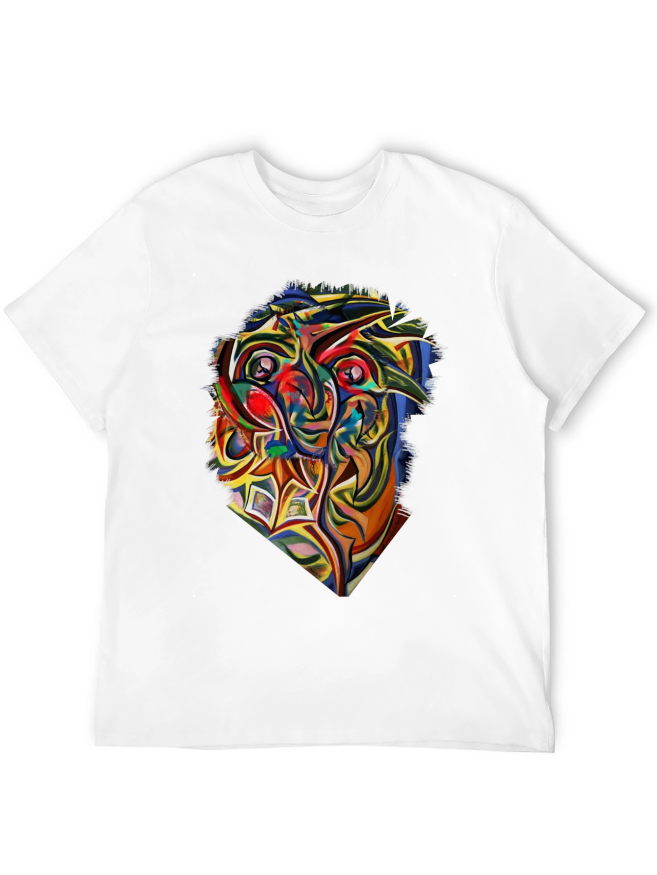 Camiseta Negra con Diseño Abstracto Colorido
