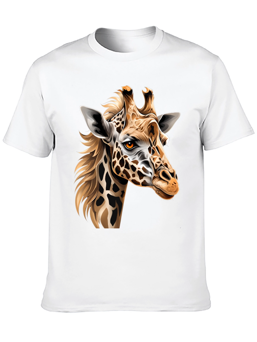 Camiseta Negra con Diseño de Jirafa Artística