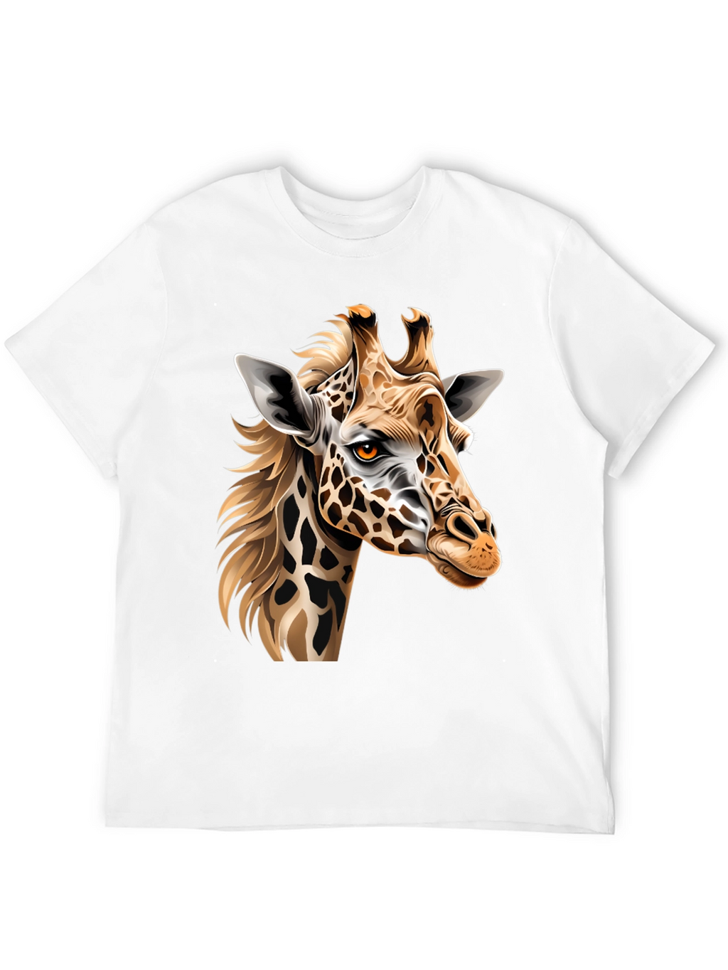 Camiseta Negra con Diseño de Jirafa Artística