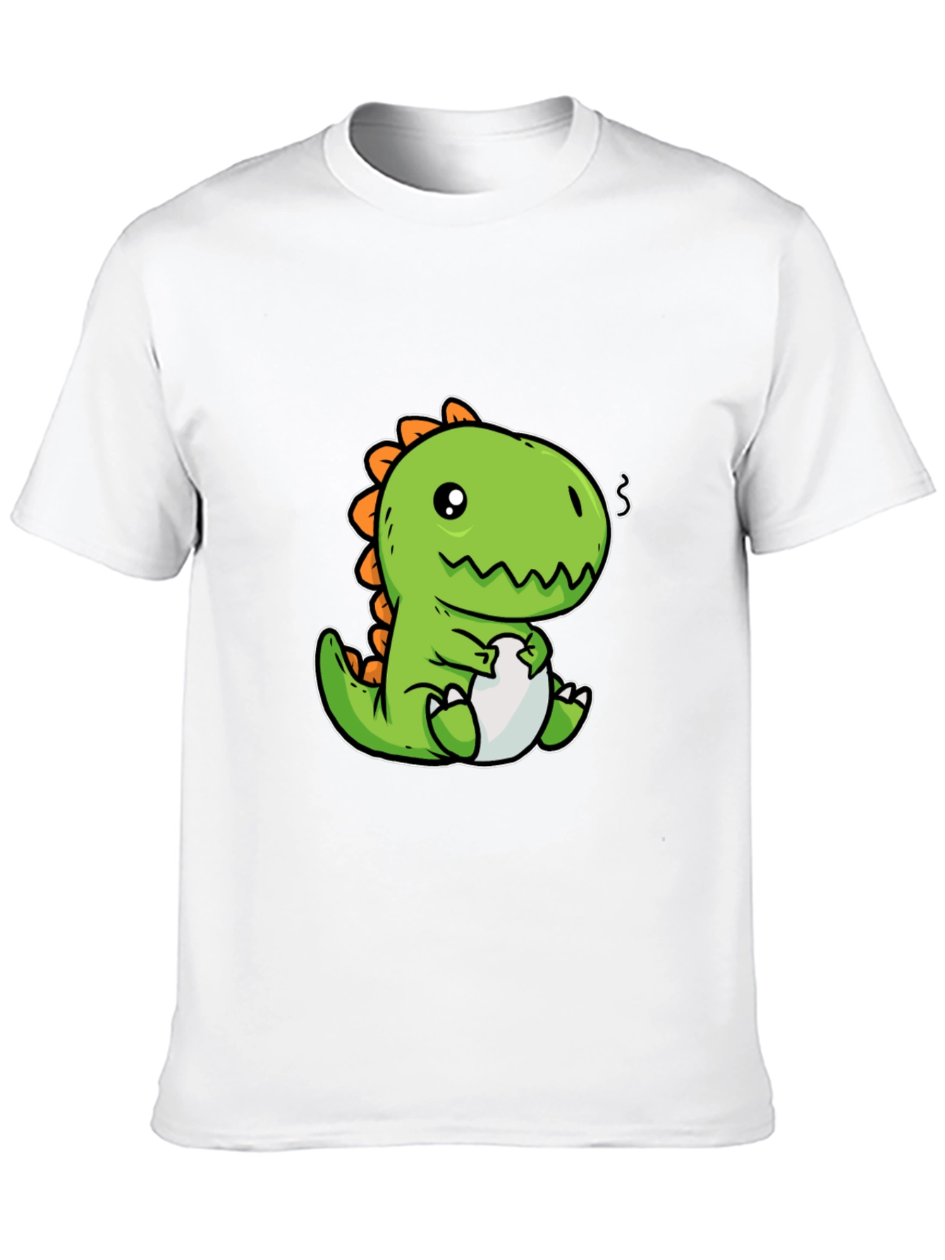 Camiseta Negra con Diseño de Dinosaurio Kawaii