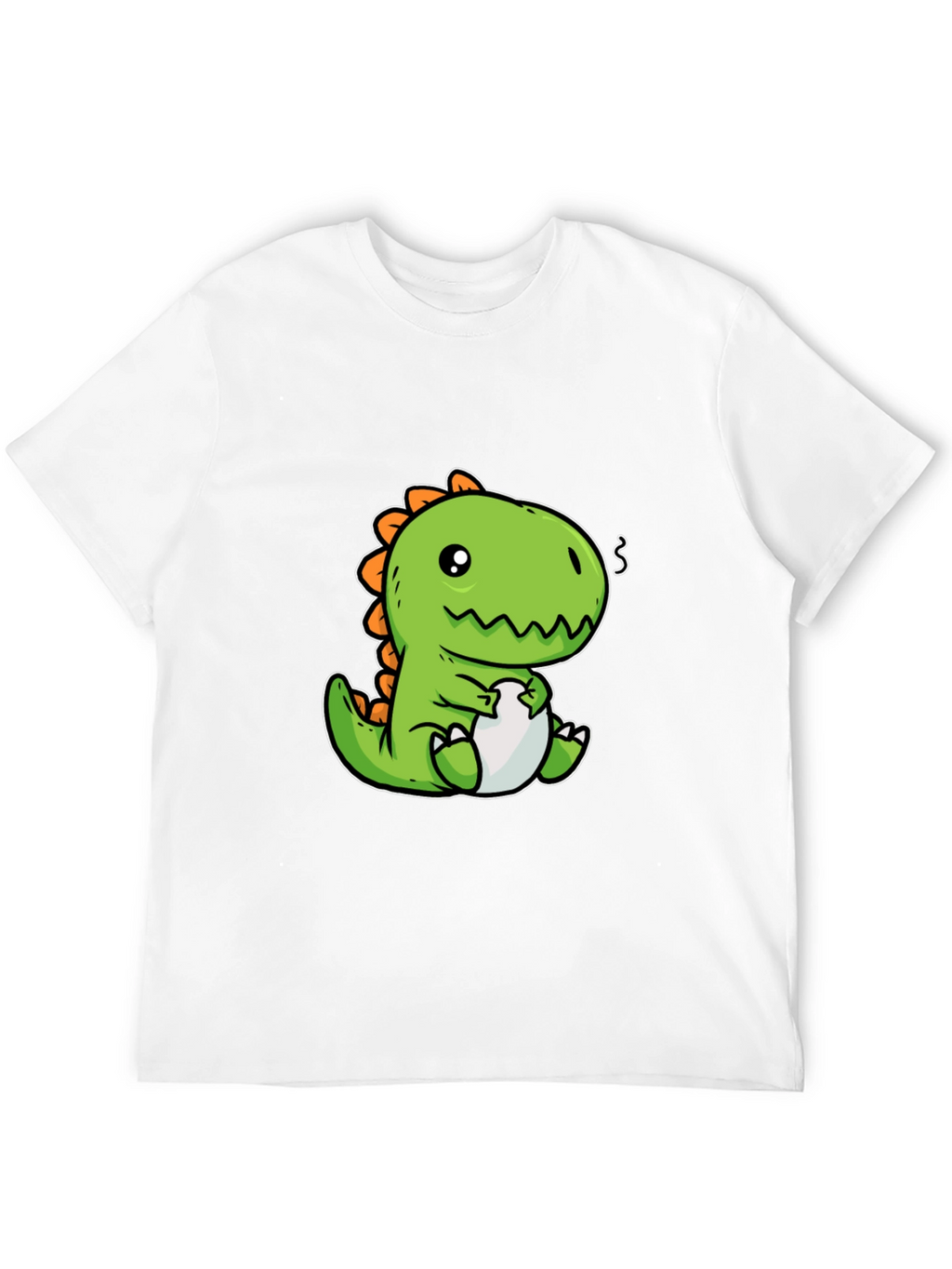 Camiseta Negra con Diseño de Dinosaurio Kawaii