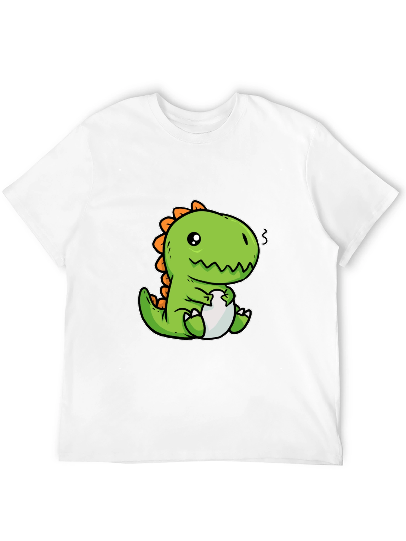 Camiseta Negra con Diseño de Dinosaurio Kawaii