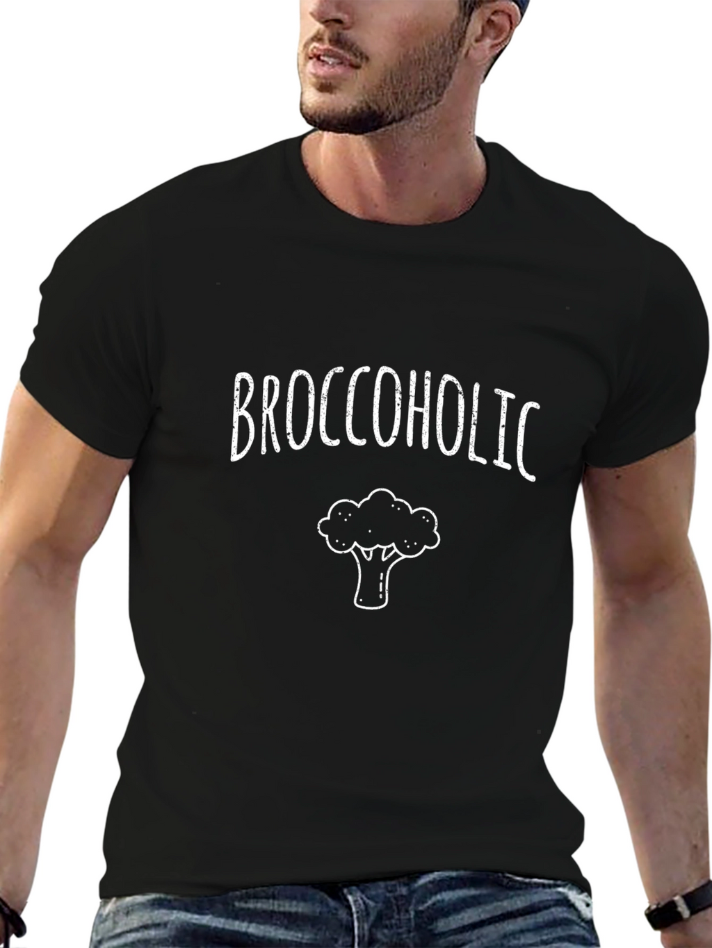 Camiseta Negra Broccoholic Divertida y Original
