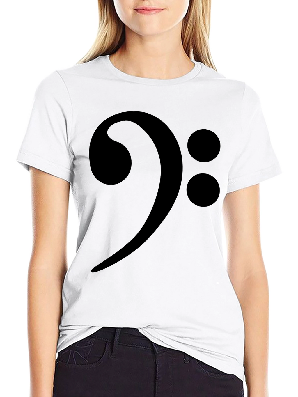 Camiseta Negra con Clave de Fa Musical