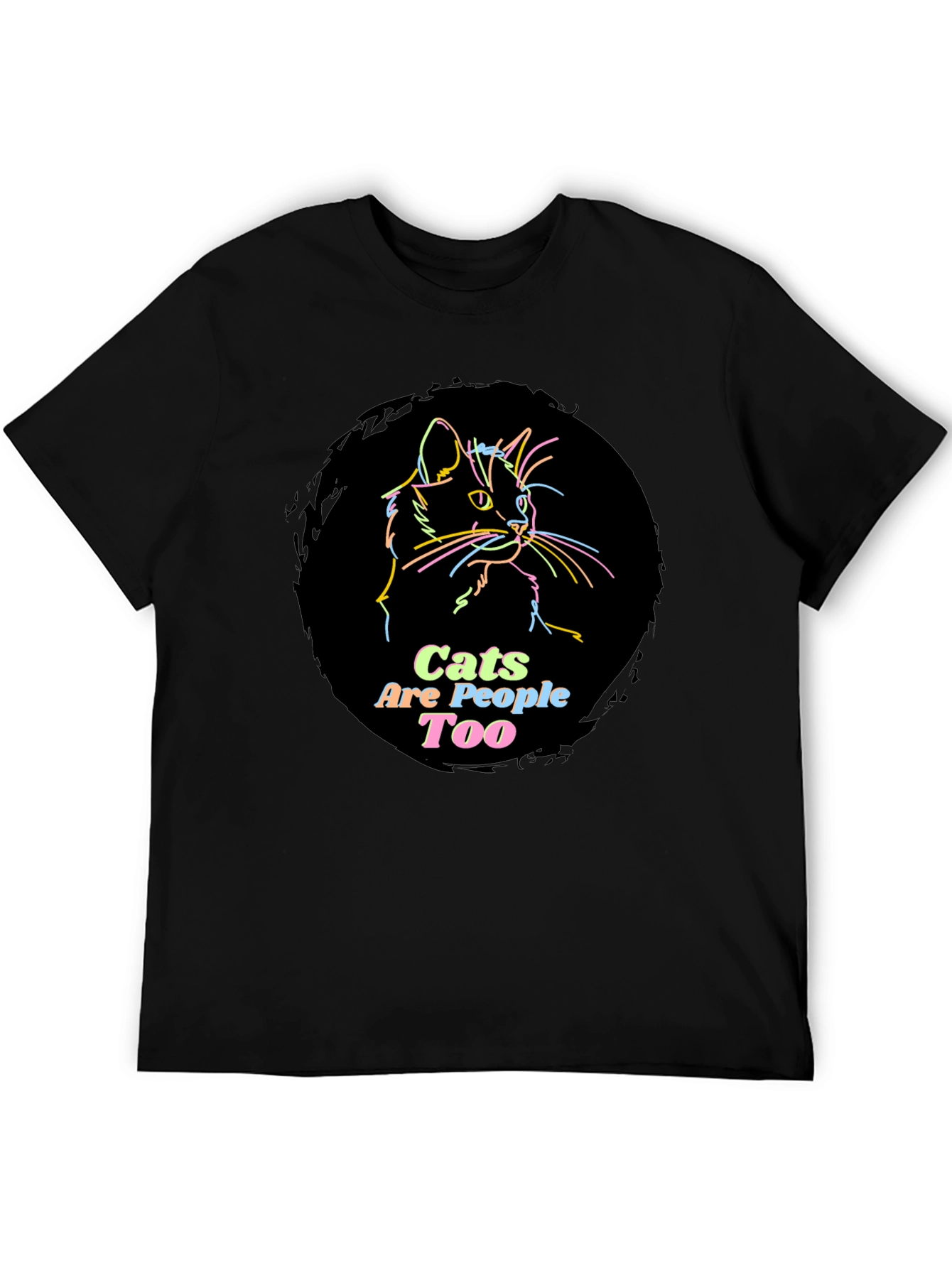 Camiseta Negra con Diseño de Gato Cats Are People Too