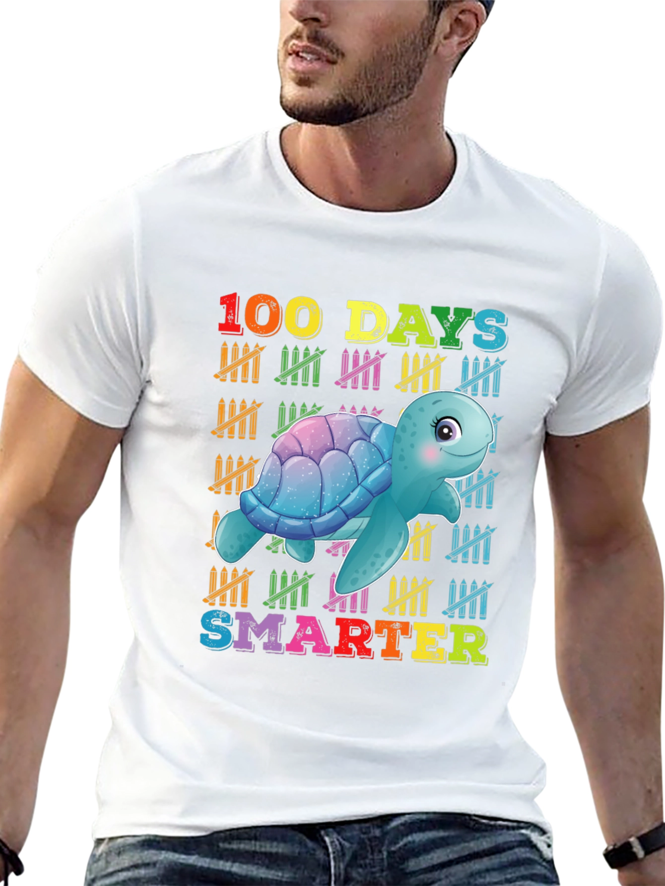 Camiseta 100 Días Más Inteligente con Tortuga
