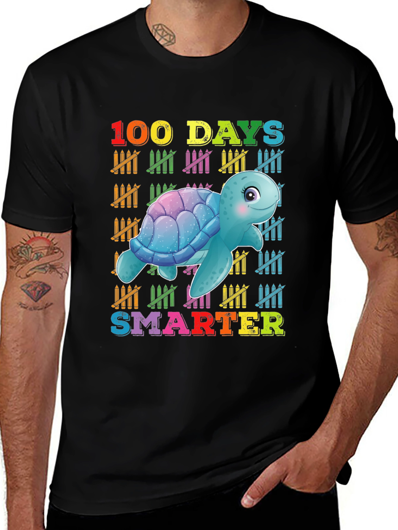 Camiseta 100 Días Más Inteligente con Tortuga