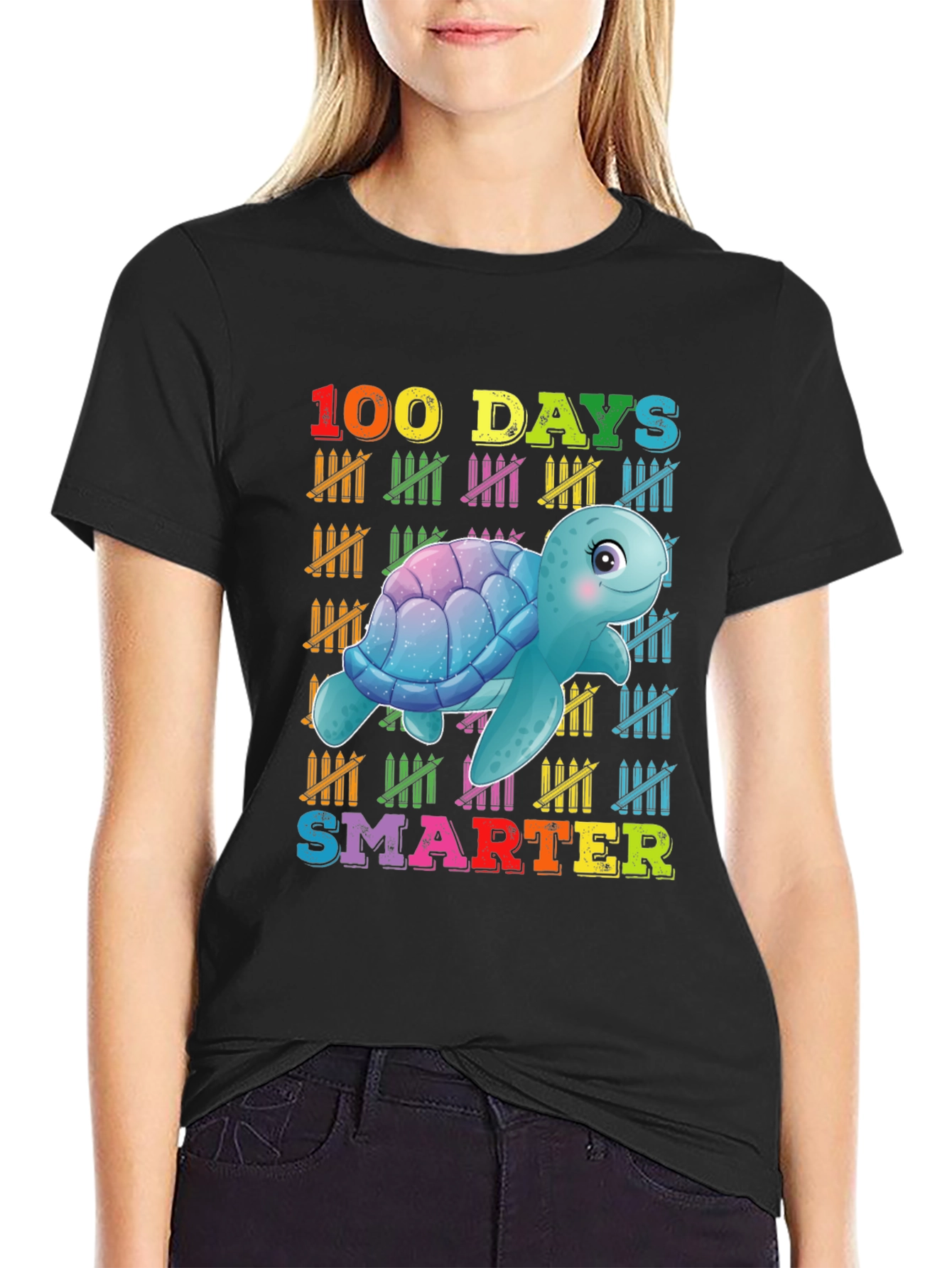Camiseta 100 Días Más Inteligente con Tortuga