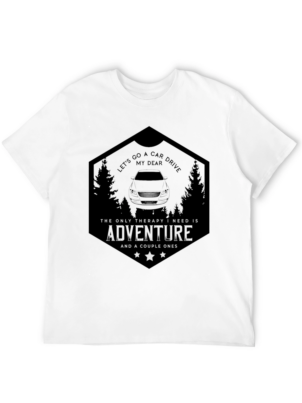 Camiseta Negra Aventura en Coche
