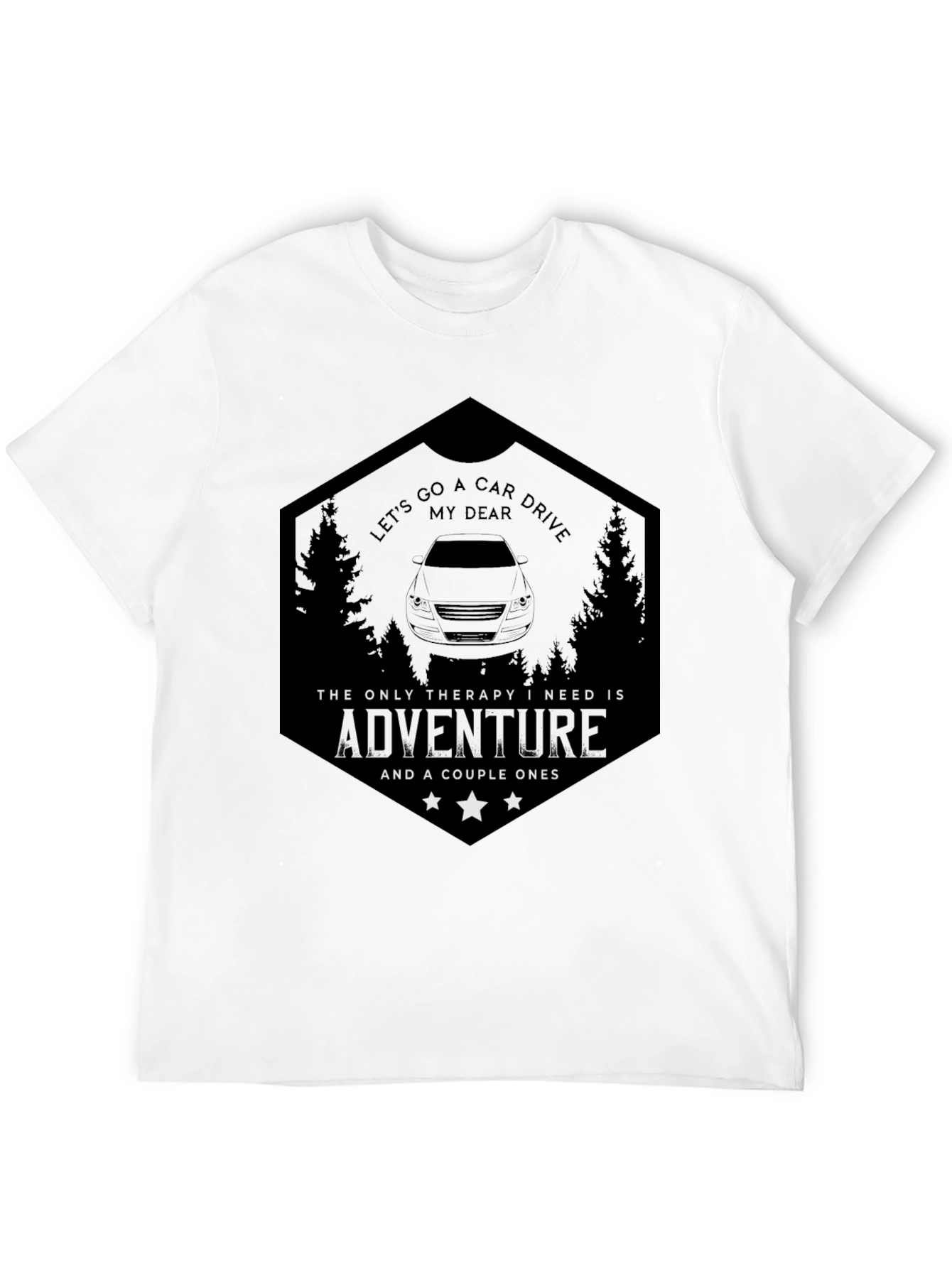 Camiseta Negra Aventura en Coche
