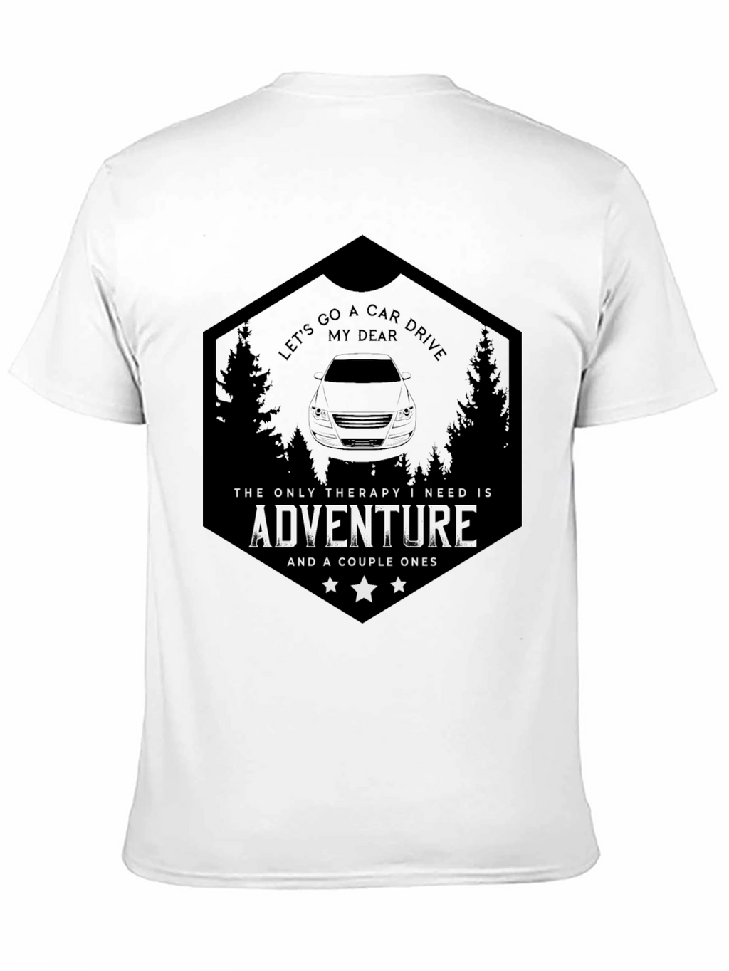 Camiseta Negra Aventura en Coche