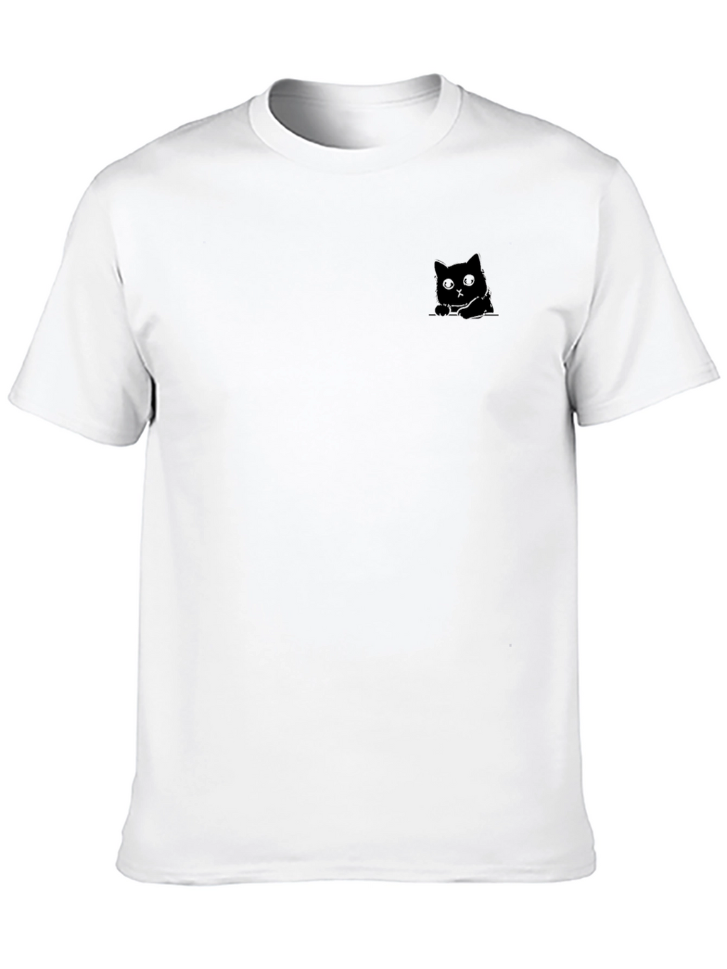 Camiseta Negra con Diseño de Gato