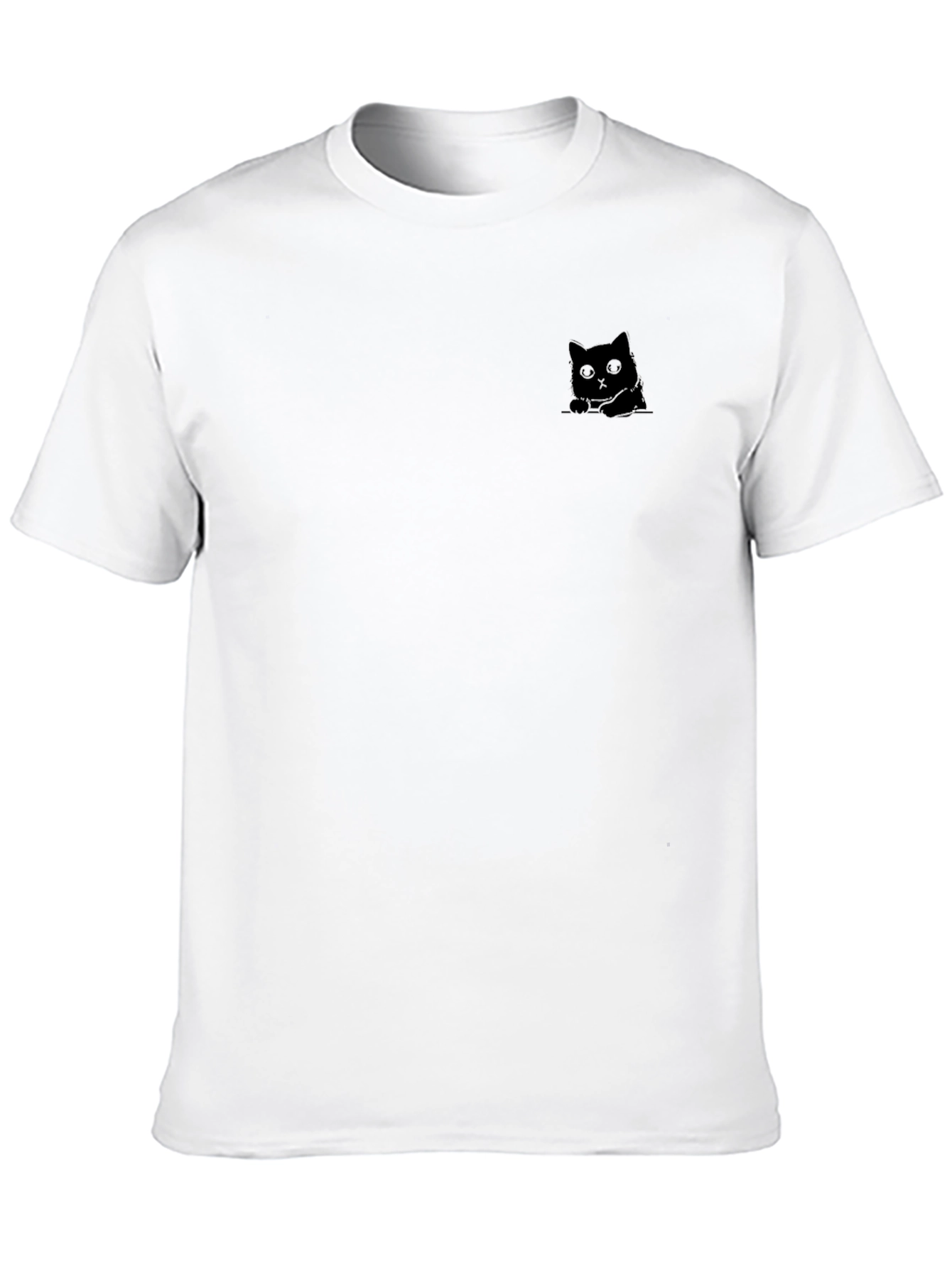 Camiseta Negra con Diseño de Gato