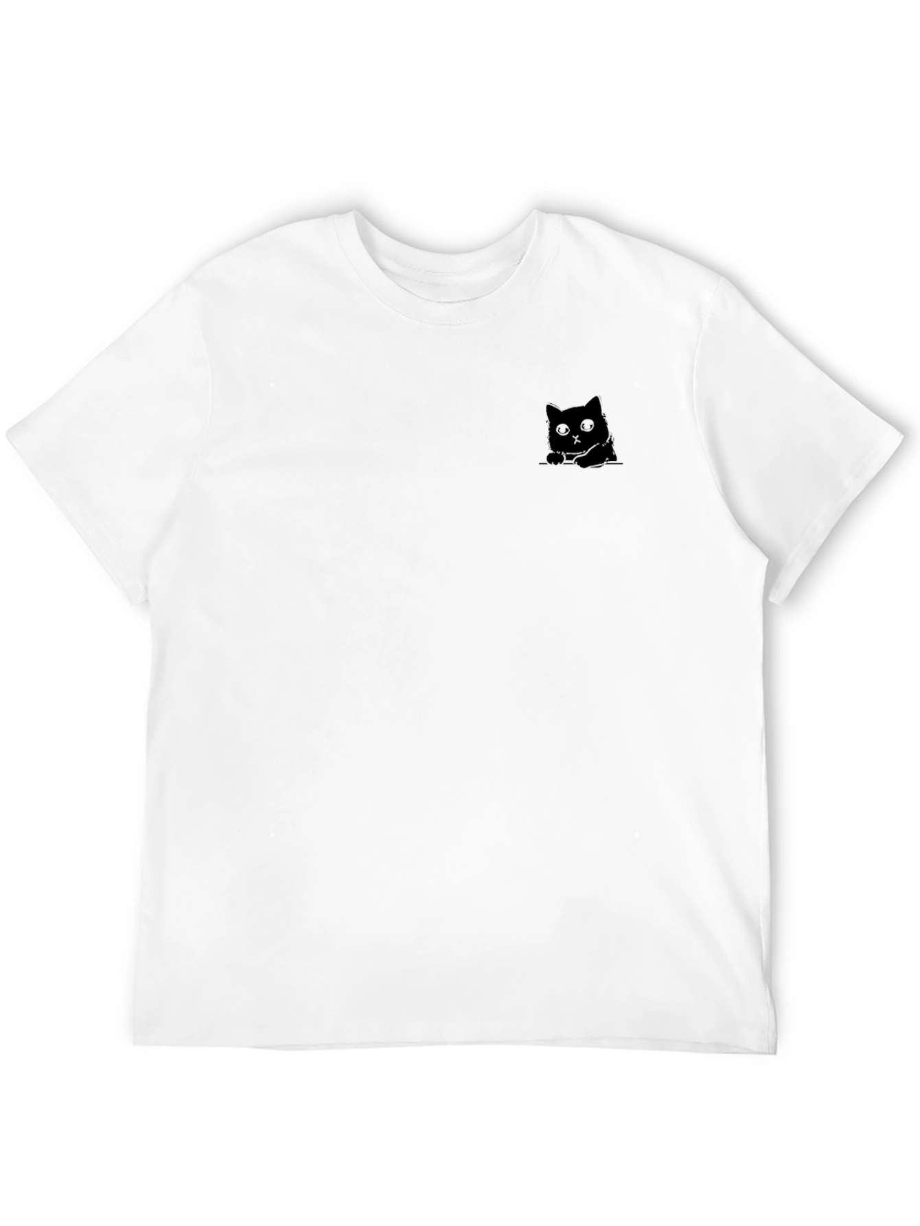 Camiseta Negra con Diseño de Gato