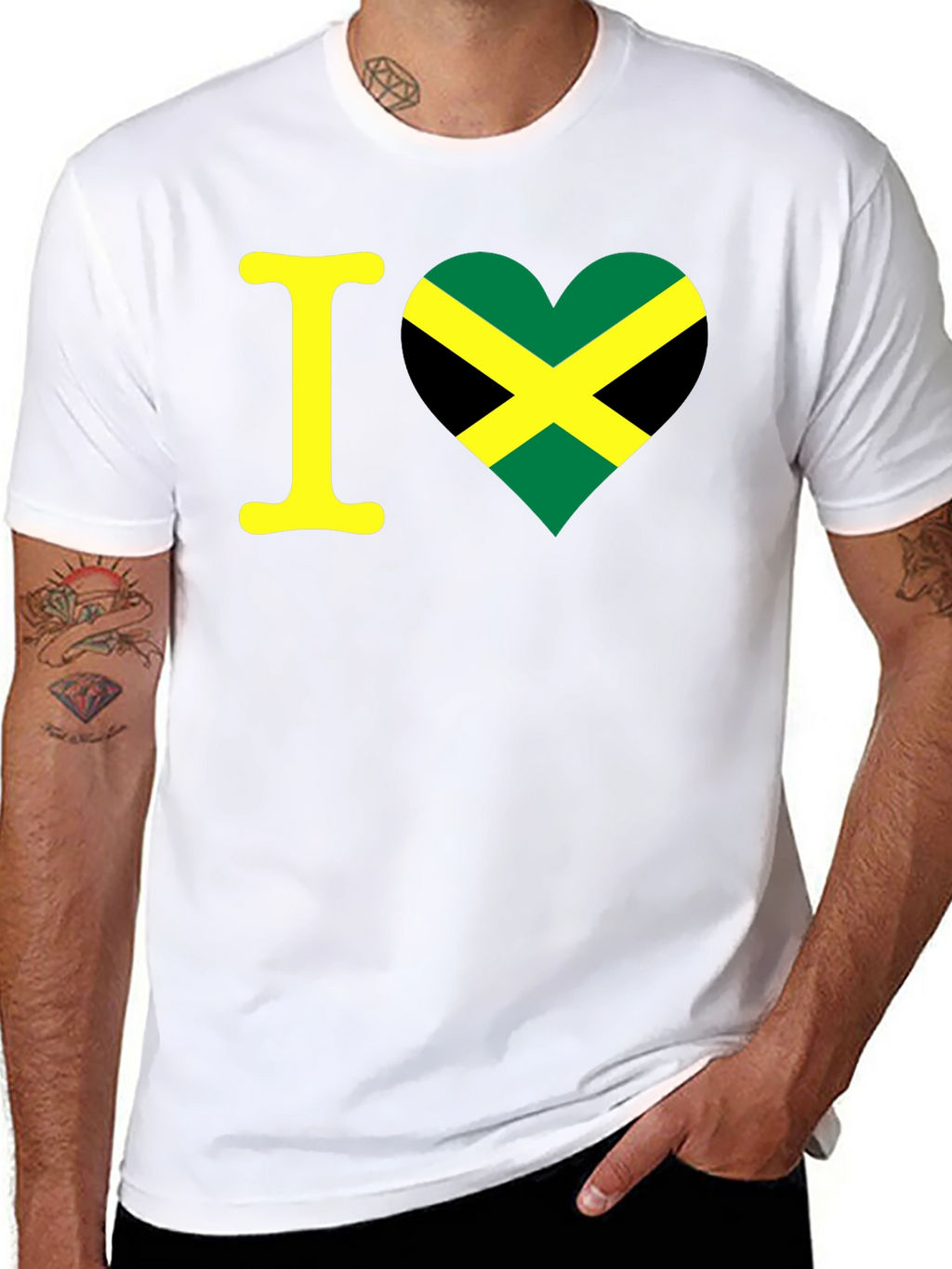 Camiseta Negra Amo Jamaica - Diseño Único