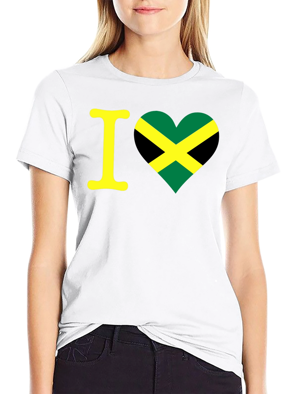 Camiseta Negra Amo Jamaica - Diseño Único