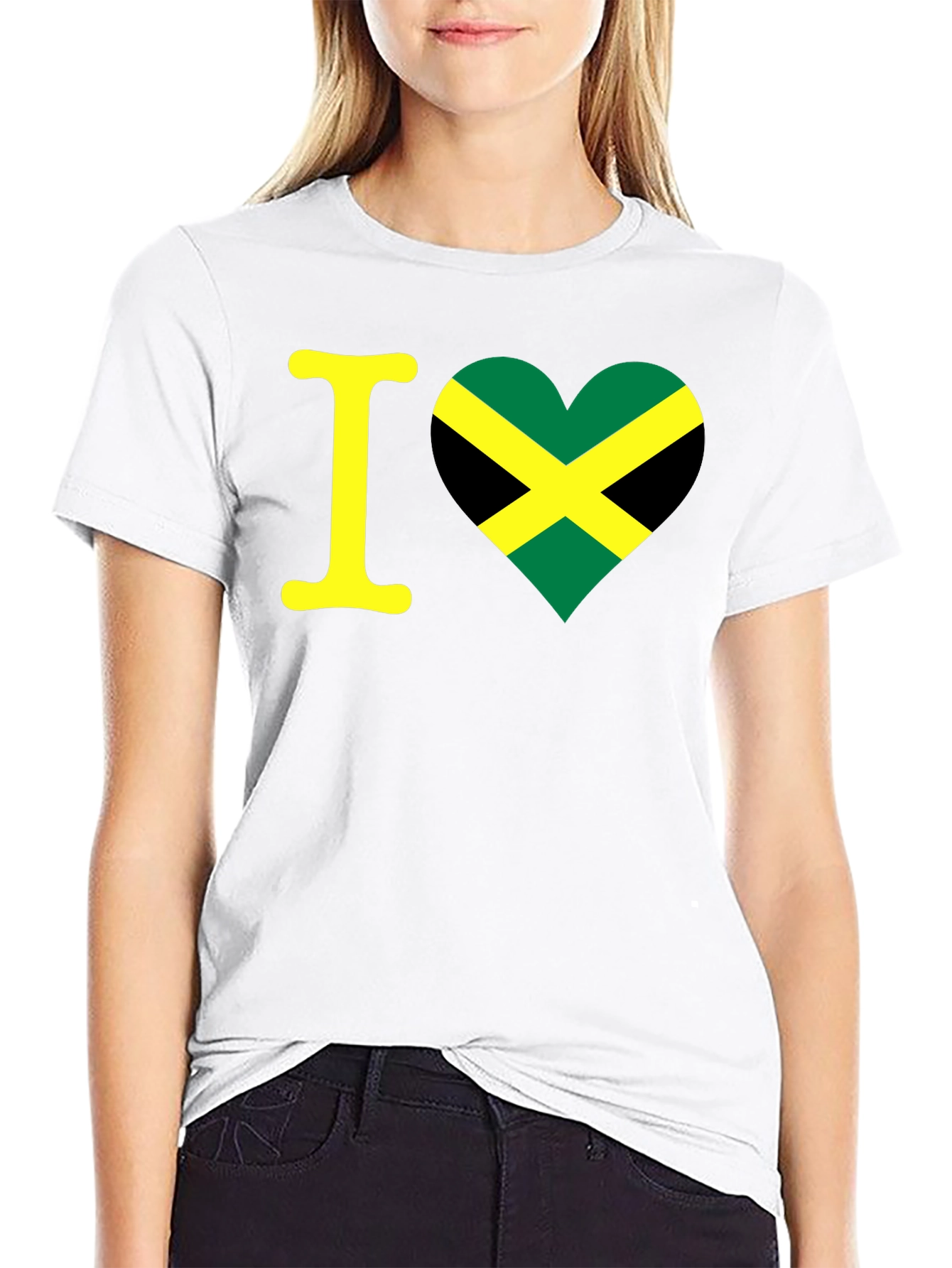 Camiseta Negra Amo Jamaica - Diseño Único