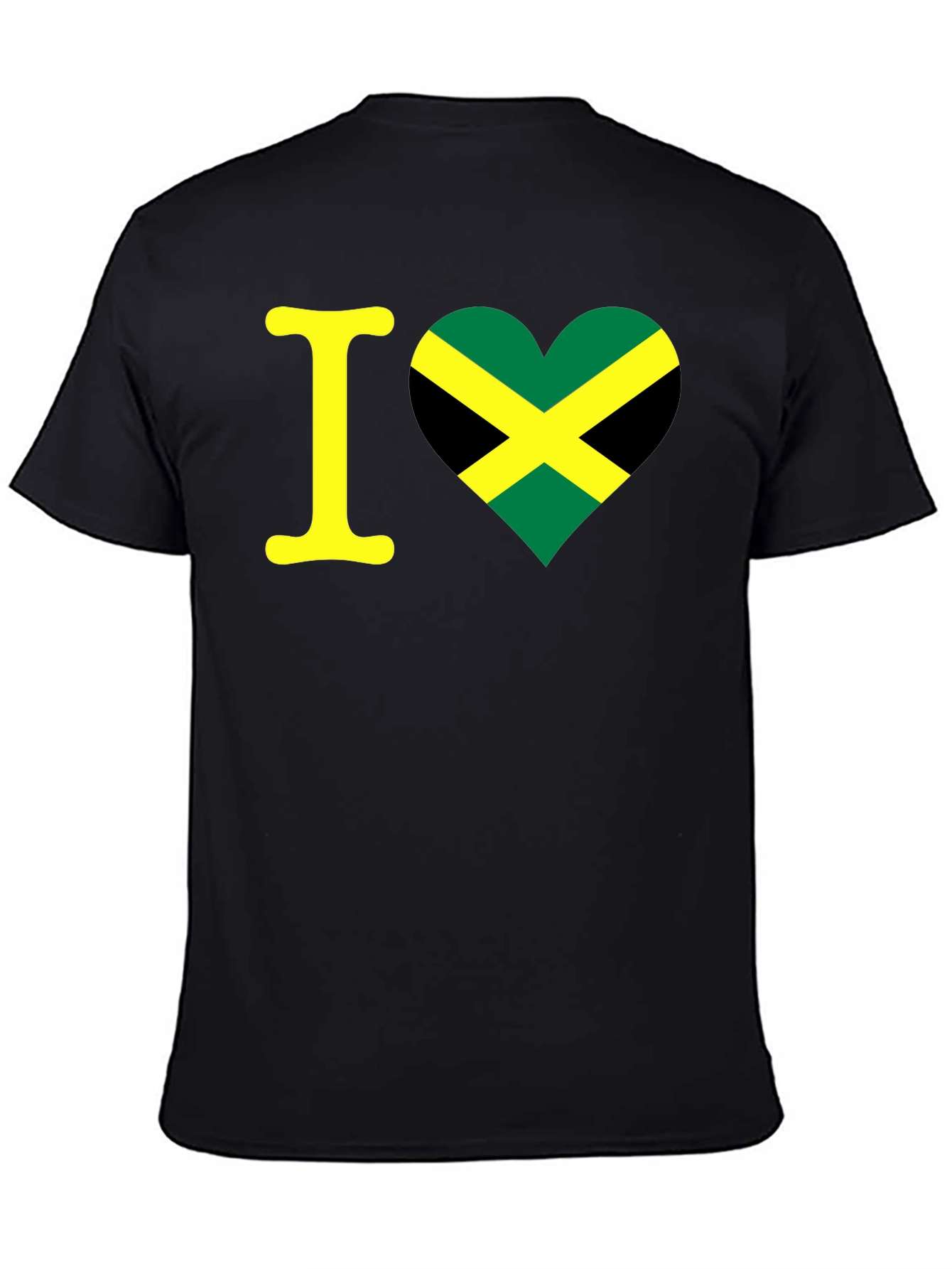 Camiseta Negra Amo Jamaica - Diseño Único