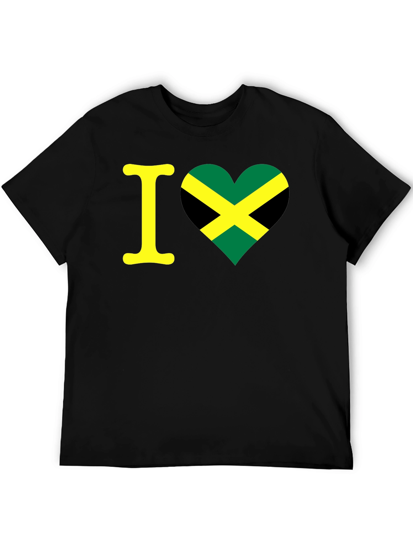 Camiseta Negra Amo Jamaica - Diseño Único