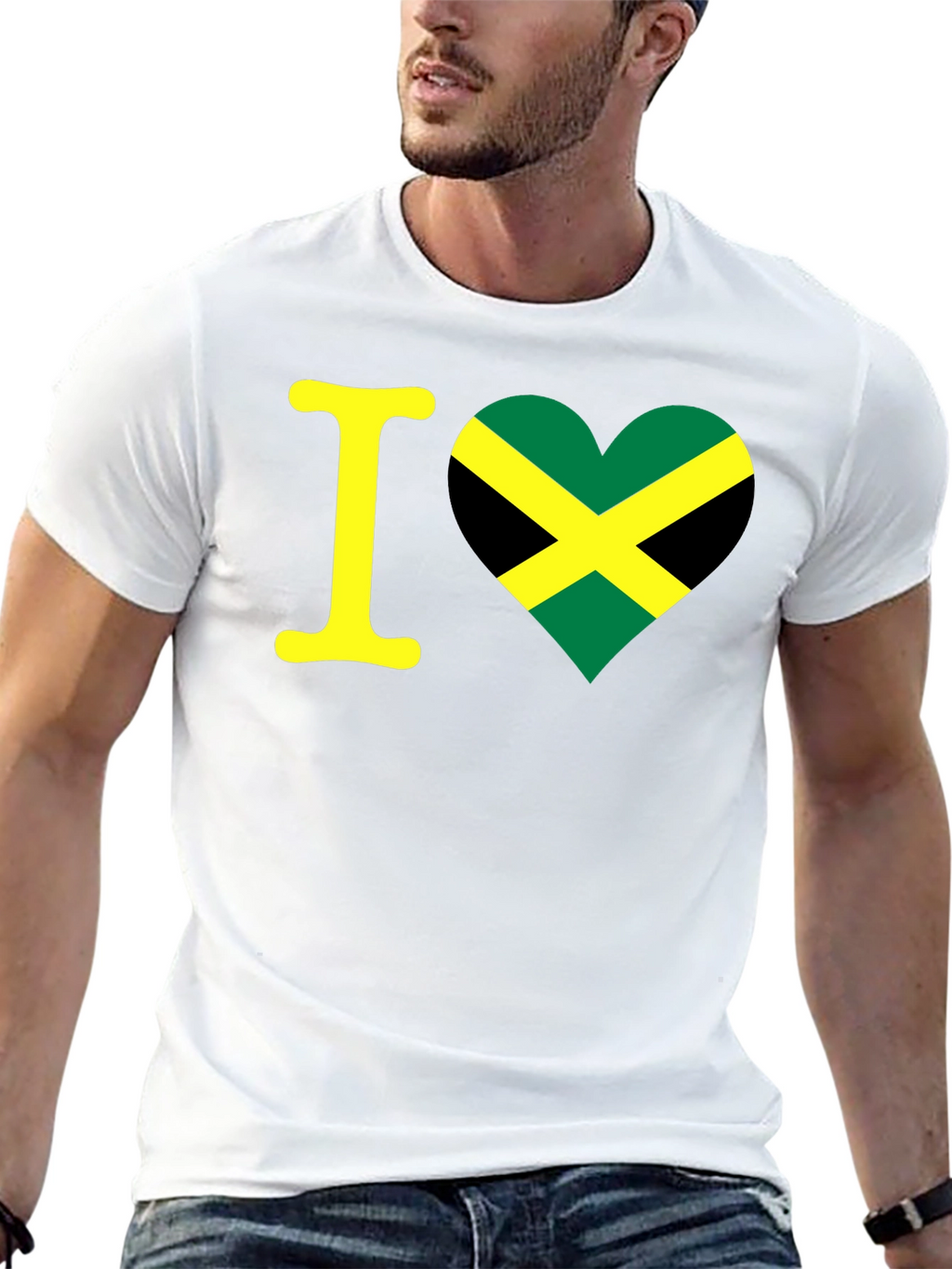 Camiseta Negra Amo Jamaica - Diseño Único