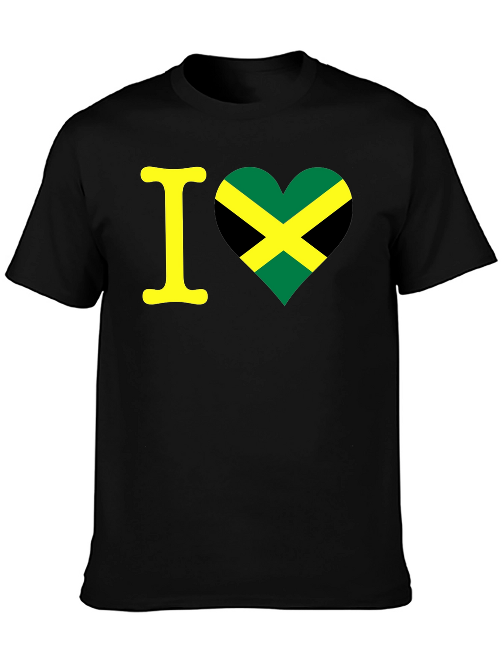 Camiseta Negra Amo Jamaica - Diseño Único