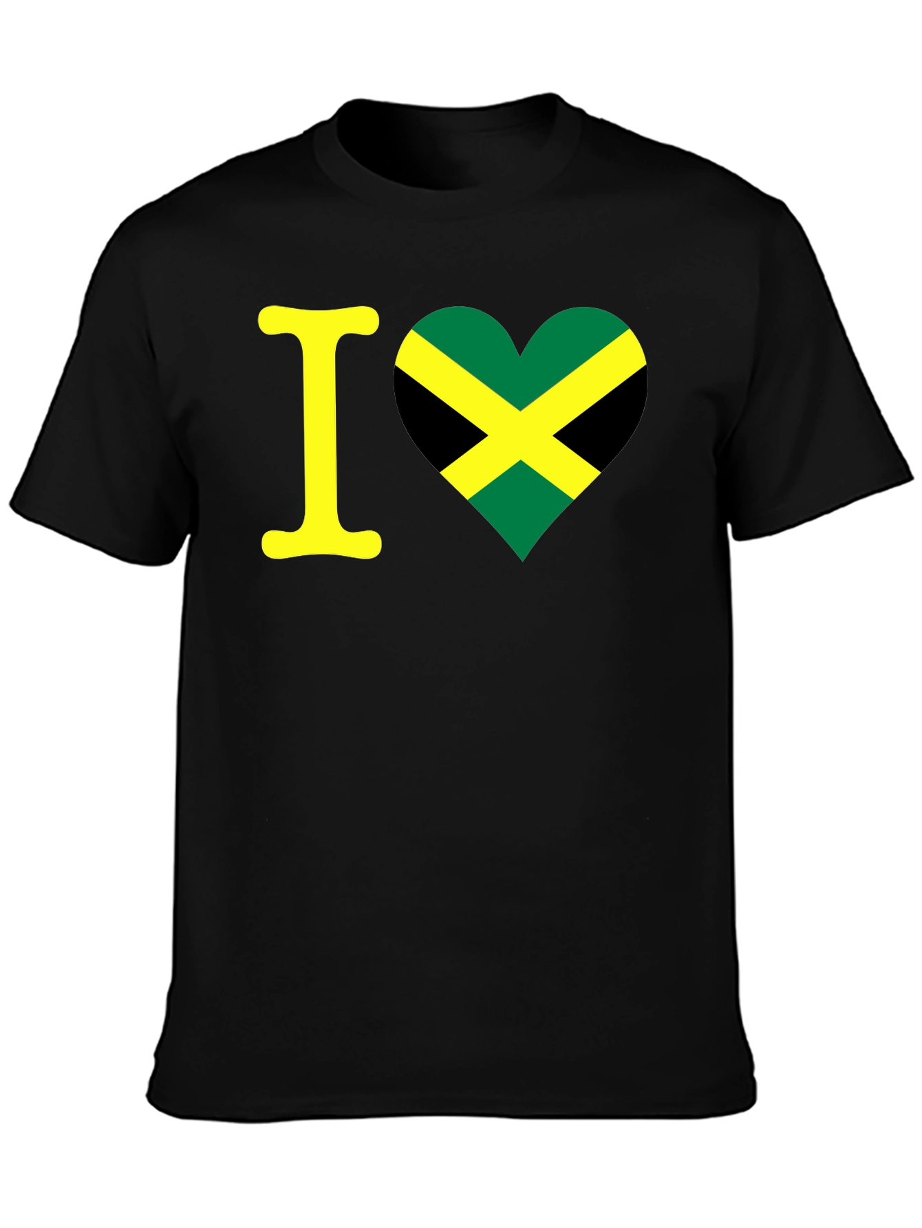 Camiseta Negra Amo Jamaica - Diseño Único