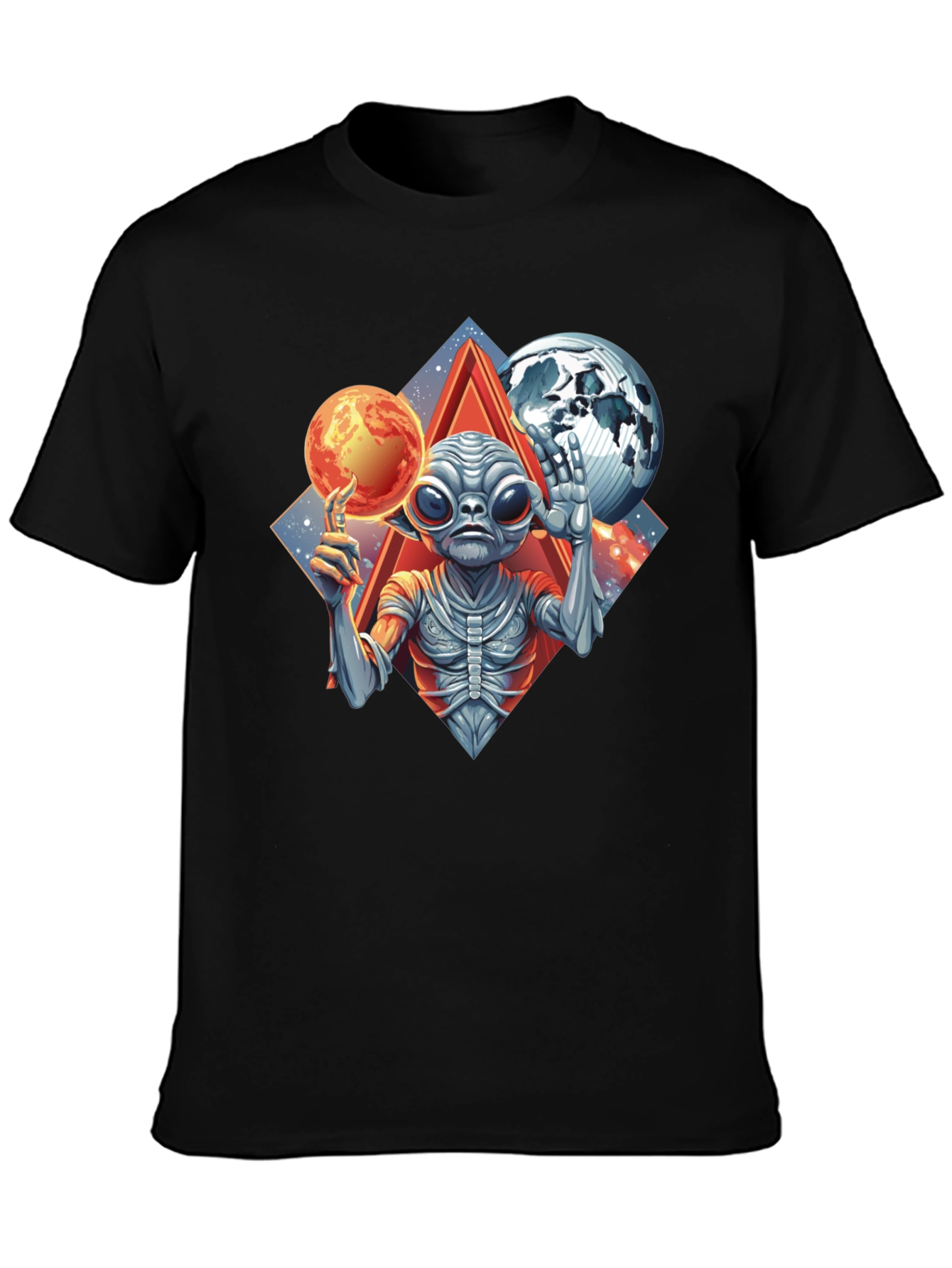Camiseta Alienígena con Planetas
