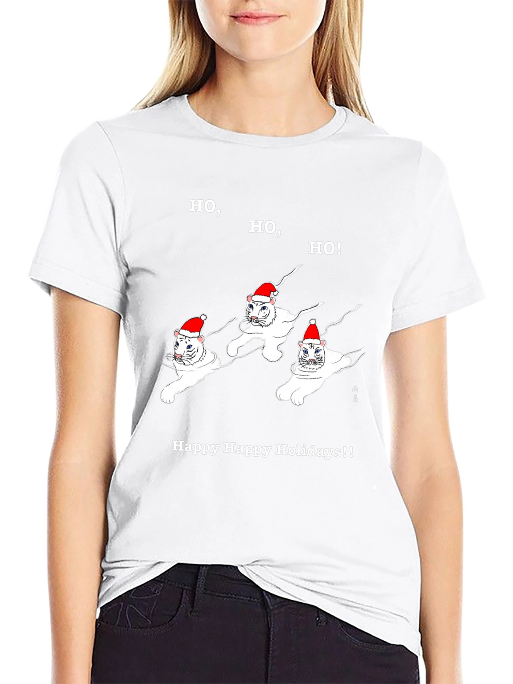 Camiseta Navideña Gatos Ho Ho Ho