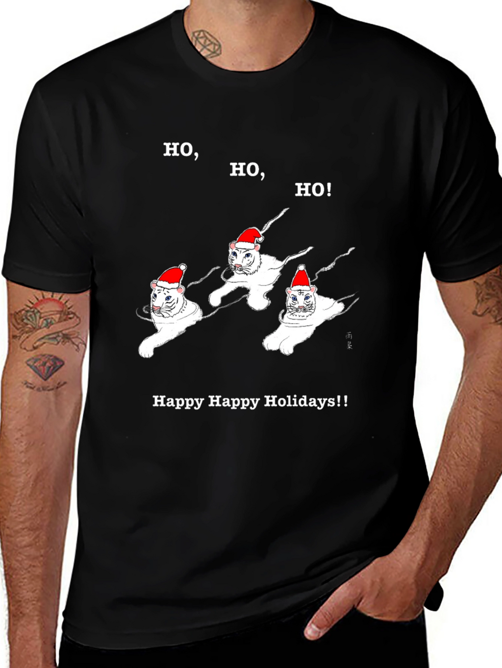 Camiseta Navideña Gatos Ho Ho Ho