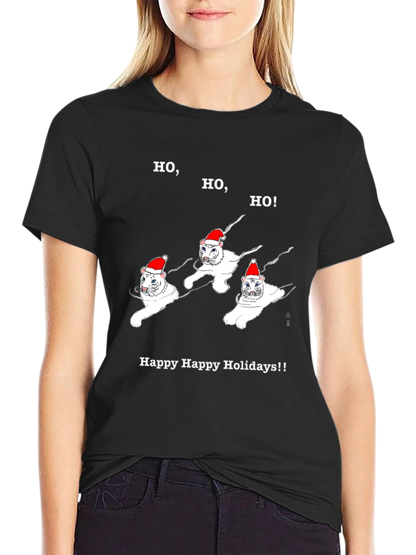 Camiseta Navideña Gatos Ho Ho Ho